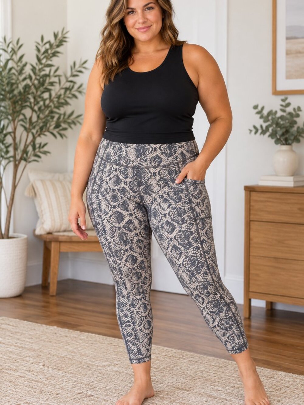 Athleta Ultimate Stash Pocket Snake 7/8 Leggings 2X